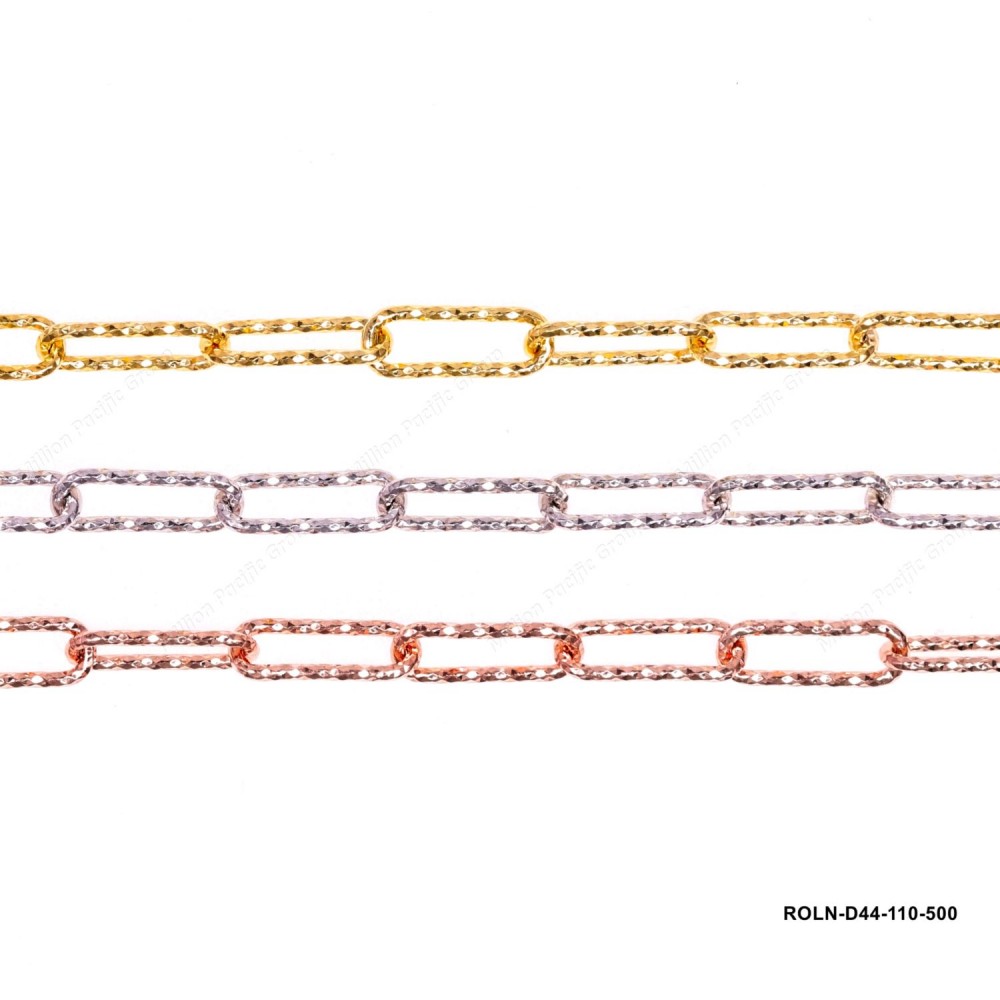Diamond Cut Paper Clip Chain Rectangle Rolo Anchor Cable Chain