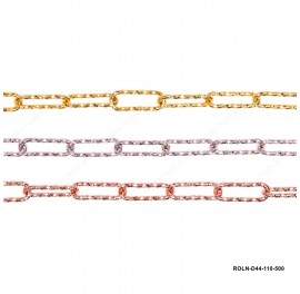 Diamond Cut Paper Clip Chain Rectangle Rolo Anchor Cable Chain