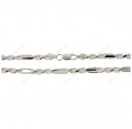 Hollow Rope diamond cut alternating Chain