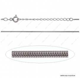 SNFRO-025-110-EXTB-W, Round Snake Chain