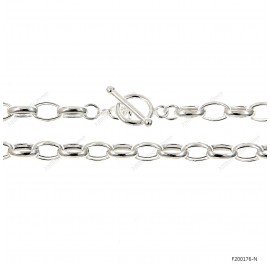 Hollow Oval Belcher Oval Rolo Half Round Wire Toggle T Bar Clasp Necklace 