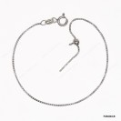 Round Box Chain1.05mm Box Half Round Wire Veneziana Round Bead Slider Pin End Bracelet