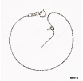 Round Box Chain1.05mm Box Half Round Wire Veneziana Round Bead Slider Pin End Necklace