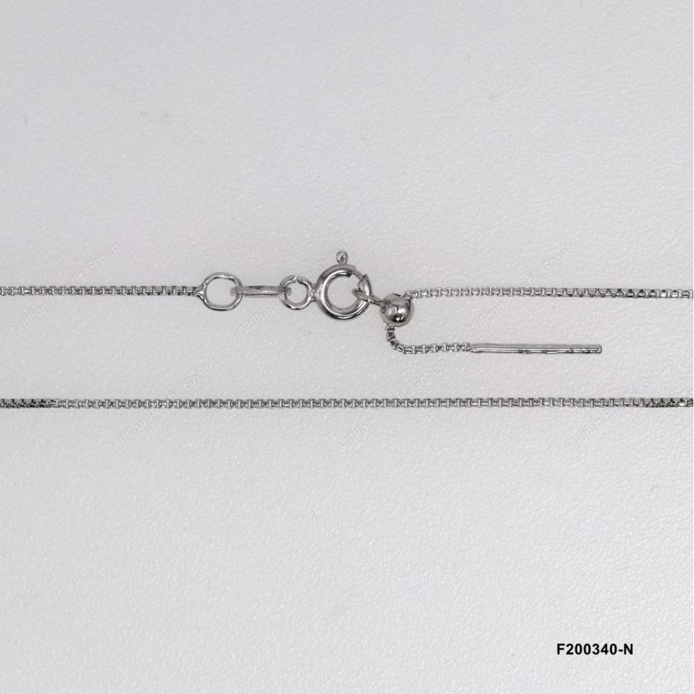Round Box 0.9mm Chain Box Half Round Wire Veneziana Round Bead Slider Pin End Necklace