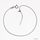 Oval Rolo Cable Anchor Chain Round Bead Stopper Pin End Bracelet 