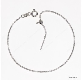 Oval Rolo Cable Anchor Chain Round Bead Stopper Pin End Bracelet 