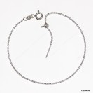 Oval Rolo Cable Anchor Chain Round Bead Slider Pin End Bracelet
