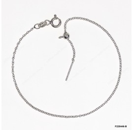 Oval Rolo Cable Anchor Chain Round Bead Slider Pin End Bracelet