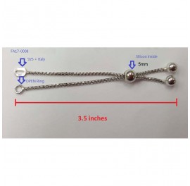 Round Bead Slider Round Box Chain Findings for Bracelet Necklace
