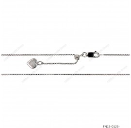 Veneziana Box Chain 8DC 0.8mm Chain Round Bead Slider Heart Tag End Necklace