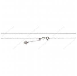 Sterling Silver Round Bead Slider Necklace Heart Logo Tag Oval Rolo Chain