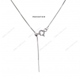 Sterling Silver Round Bead Slider Necklace Pin finishing Round Box Chain